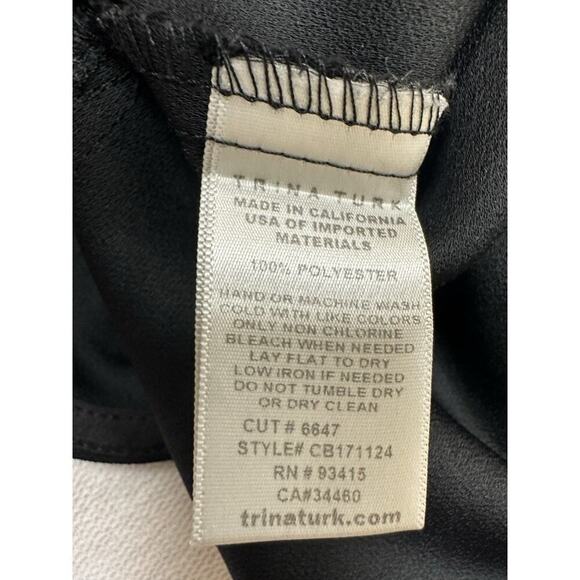 TRINA TURK Womens Black Cut Out Short Sleeve V Neck Career Wear Size Small - Picture 5 of 9